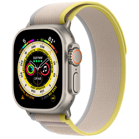 Apple Watch Ultra (49mm, Titanium, Yellow/Beige Trail Loop M/L)