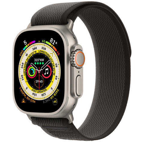 Apple Watch Ultra (49mm, Titanium, Black/Gray Trail Loop M/L)